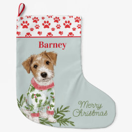 Meia De Natal Grande Puppies in Pajamas Dog