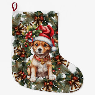 Meia De Natal Grande Puppy Stocks Natal