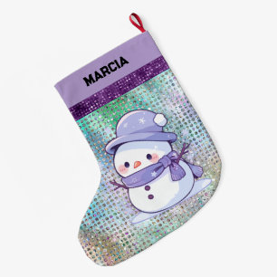 Meia De Natal Grande Púrpura de Pastel Pastel de Natal Bonito