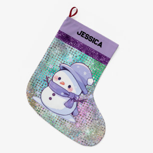 Meia De Natal Grande Púrpura Pastel de Natal Moderno