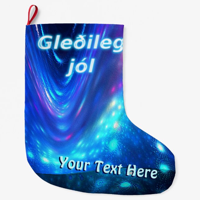 Meia De Natal Grande Qaanaaq - Luzes do Norte (Frente)