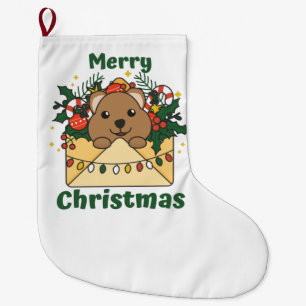 Meia De Natal Grande Quokka Christmas Letter Winter Animals Quokkas