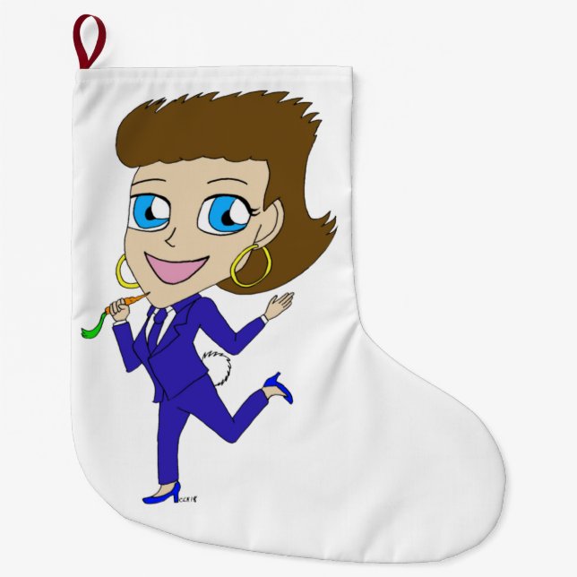 Meia De Natal Grande rabo de coelho chibi (Frente)