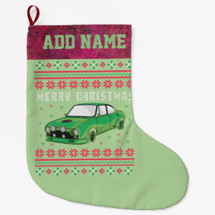 Meia De Natal Grande Rally Car Ugly Christmas Sweater