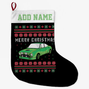 Meia De Natal Grande Rally Car Ugly Christmas Sweater