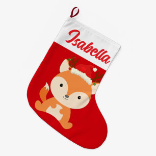 Meia De Natal Grande Raposa de Natal Red Felry de Papai Noel de Natal