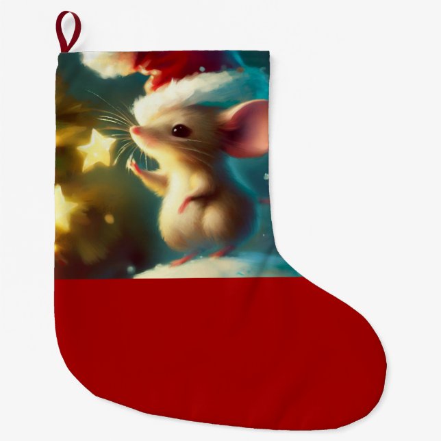 Meia De Natal Grande Rato de Natal 1 (Frente)