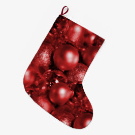 Meia De Natal Grande Red Christmas Baubles