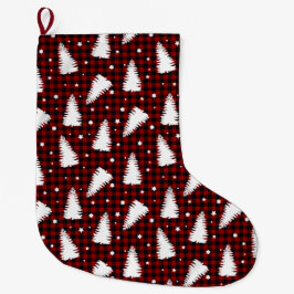 Meia De Natal Grande Red Christmas Pattern