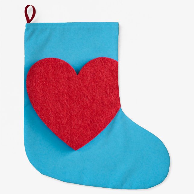 Meia De Natal Grande Red Love Heart (Frente)
