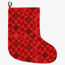Meia De Natal Grande Red Nordic Star Christmas Bright