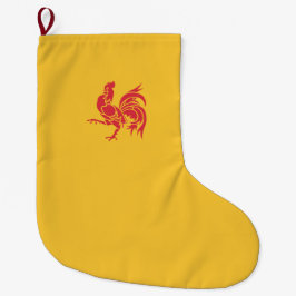Meia De Natal Grande Red Rooster (Bandeira da Valônia)
