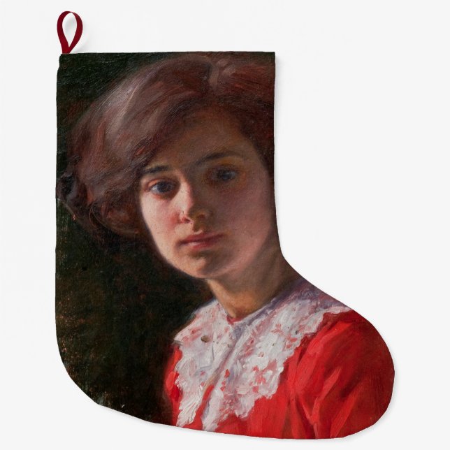 Meia De Natal Grande Retrato de uma Senhora (por Elin Danielson-Gambogi (Frente)