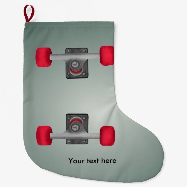 Meia De Natal Grande Rodas de Skateboard e Caminhões (Frente)