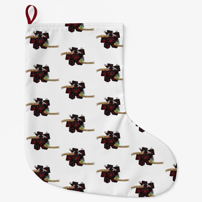 Meia De Natal Grande Rogue Dice Design (Frente)