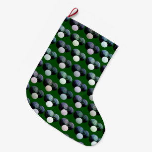 Meia De Natal Grande Rolling Harmony: Lâmpadas Verdes Boliches com Jack