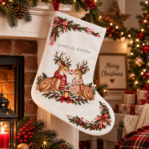 Meia De Natal Grande Romance de Inverno Rena Escandinava de Natal