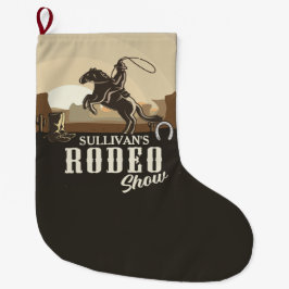 Meia De Natal Grande Roping Roundup Western Rodeo Show Personalizado