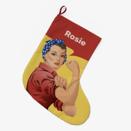 Meia De Natal Grande Rosie the Riveter Large Christmas Stocks