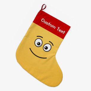 Meia De Natal Grande Rosto sorridente com olhos abertos - Pequena bolsa