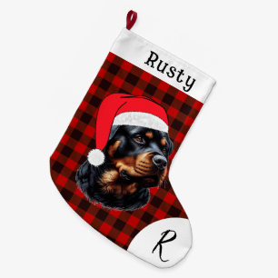 Meia De Natal Grande Rottweiler de Natal giro