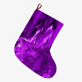 Meia De Natal Grande Roxo brilhante derretido