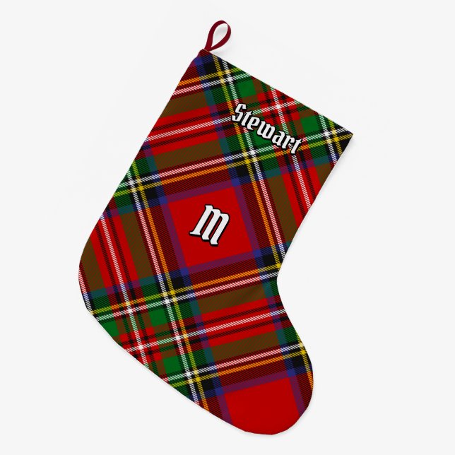 Meia De Natal Grande Royal Stewart Tartan (Frente (Pendurada))