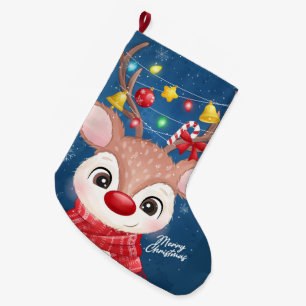 Meia De Natal Grande Rudolph