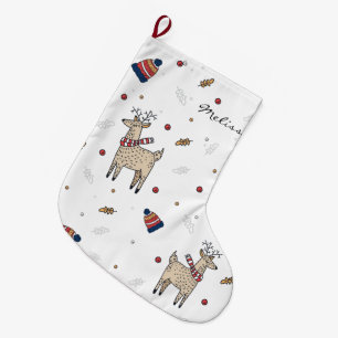 Meia De Natal Grande Rustic Christmas Boho Personalizado