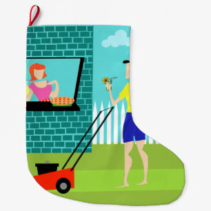 Meia De Natal Grande Sábado de manhã meia retro do Natal