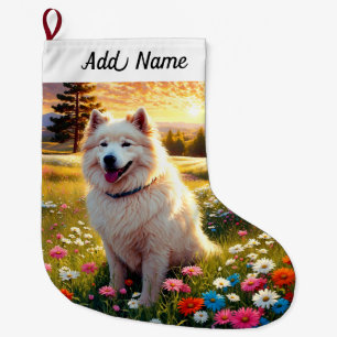 Meia De Natal Grande Samoyed