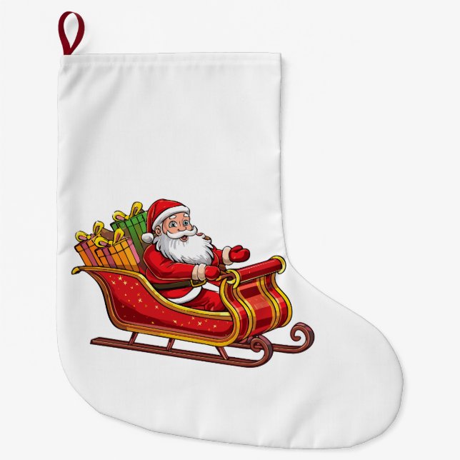 Meia De Natal Grande Santa claus (Frente)