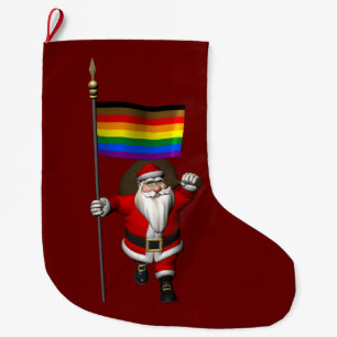 Meia De Natal Grande Santa Claus com Bandeira do Orgulho Filadélfia
