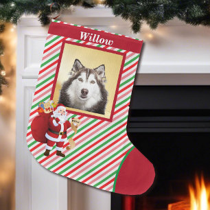 Meia De Natal Grande Santa Claus Good Dog List Foto: Grande Natal