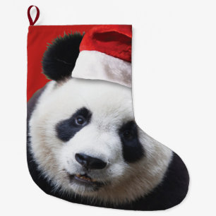 Meia De Natal Grande Santa Claus Panda Bear