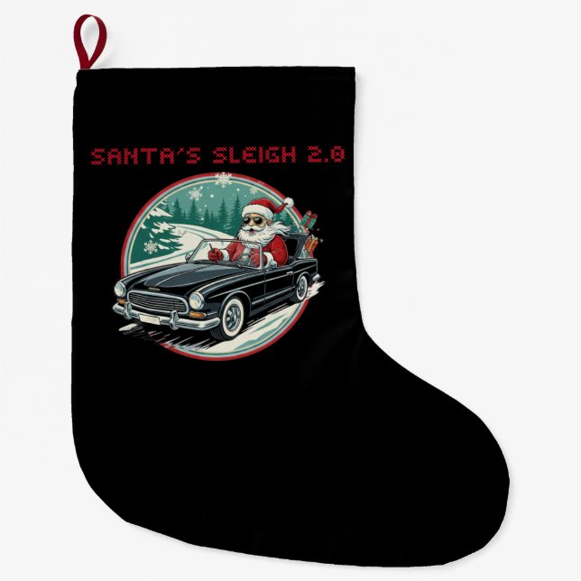 Meia De Natal Grande Santa's Sleigh 2.0 Christmas Stocking (Frente)
