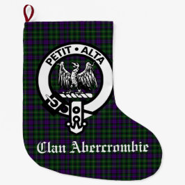 Meia De Natal Grande Scottish Clan Abercrombie Crest & Tartan
