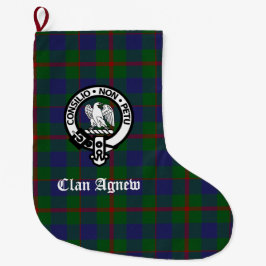 Meia De Natal Grande Scottish Clan Agnew Crest & Tartan