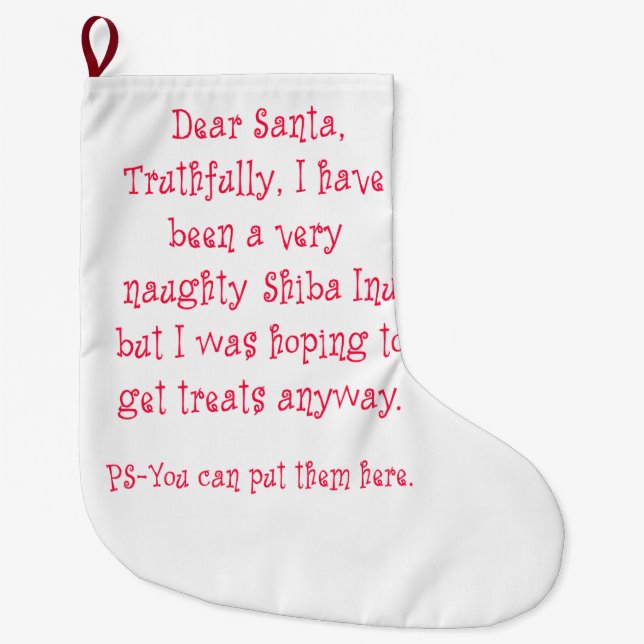 Meia De Natal Grande Shiba impertinente Inu (Frente)