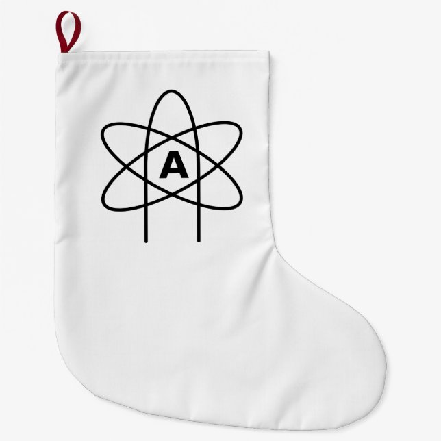 Meia De Natal Grande Símbolo do ateísmo (Atom Emblem) (Frente)