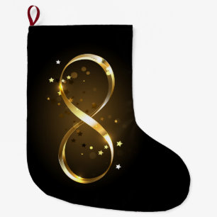 Meia De Natal Grande Símbolo Infinity do ouro
