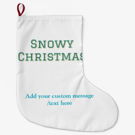 Meia De Natal Grande Simple minimal green happy holidays Christmas