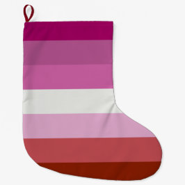 Meia De Natal Grande Sinalizador do Orgulho Lésbico Rosa