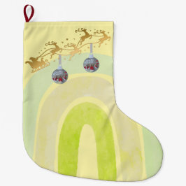 Meia De Natal Grande Sino de Natal fofo em Arte de Linha