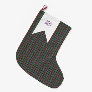 Meia De Natal Grande Skye Green Violet Earth Xadrez Tartan