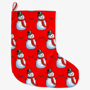 Meia De Natal Grande Snowman Christmas Socking