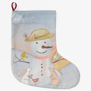 Meia De Natal Grande Snowman e Winter Woodland Amigos