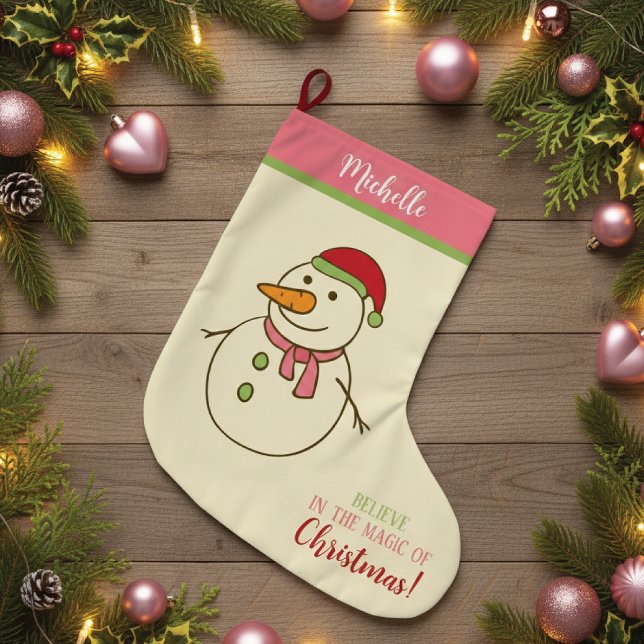 Meia De Natal Grande Snowman Magic of Christmas Stocking (Criador carregado)