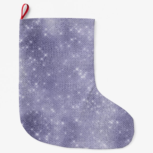 Meia De Natal Grande Sonho Roxo Sparkle (Frente)