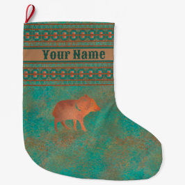Meia De Natal Grande Southwest Cute Javelina Baby Personalizado